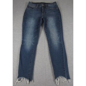 Lucky Brand Ava Skinny Jeans Womens 4/27 Mid Rise‎ Blue Raw Hem Stretch Ankle